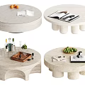 Middle ancient style coffee table stone coffee table 3d model