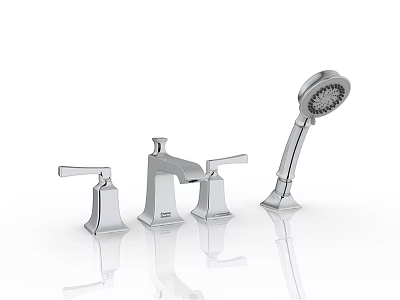 Modern Bathroom Faucets With Shower Head And Chrome Finish Design Components 3d model