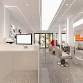 Modern Beauty Hair Salon Interior with White Styling Chairs Large Mirrors and Sleek Lighting