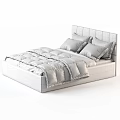 Gray Bed Frame With Gray White Pillows And Comforter Color Options Beige Brown Navy Blue