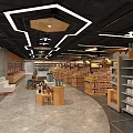 Supermarket Department Store Interior With Well Arranged Shelves Organized Product Displays Modern Lighting And Spacious Layout