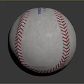 Classic White Baseball With Red Stitching And Blue Brand Text