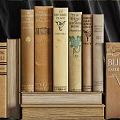 Vintage Books Stacked And Arranged With Classic Titles On Old Covers
