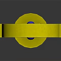 Long Pole With Yellow And Blue Stripes And Yellow Ring At The End