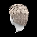Game Movie Character 3D Head Model With Short Blonde Hair On Black Background