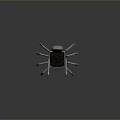 Single Chair With Spider Shaped Metallic Legs And Dark Upholstered Seat