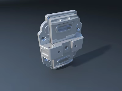 Durable Metal Mechanical Part Featuring Structural Holes And Mounting Components 3d model