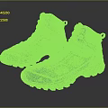 Dark Green High Top Hiking Boots With Non Slip Sole Breathable Mesh And Orange Accents