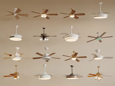 Various Styles Of Ceiling Fans With Lights For Home Decor And Interior Design 3d model