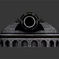 Mechanical Component With Metallic Body Yellow Internal Structure Gear Like Base And Cylindrical Design