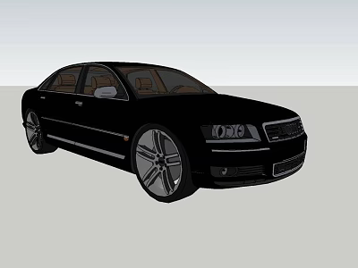 Elegant Black Luxury Sedan With Sleek Exterior And Large Alloy Wheels 3d model