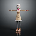 Elf Character With White Hair Beige Trench Coat Pink Inner And Arms Outstretched