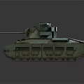 Weathered Green Military Tank Model With Detailed Armor Turret And Tracks