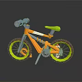 Colorful Toy Bicycle With Orange Frame Green Seat Blue Handlebars And Red Yellow Wheels