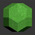 Green Polyhedral Plant With Textured Surface On Black Reflective Background