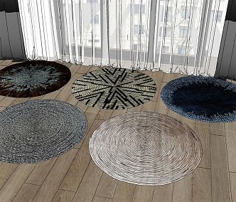 Modern Round Carpet Combination 3d model