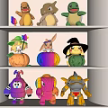 Colorful Diverse Cartoon Character Decorative Ornament Set For Shelf