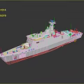 Modern Military Warship Model With Hull Number 625 Naval Combat Vessel Design
