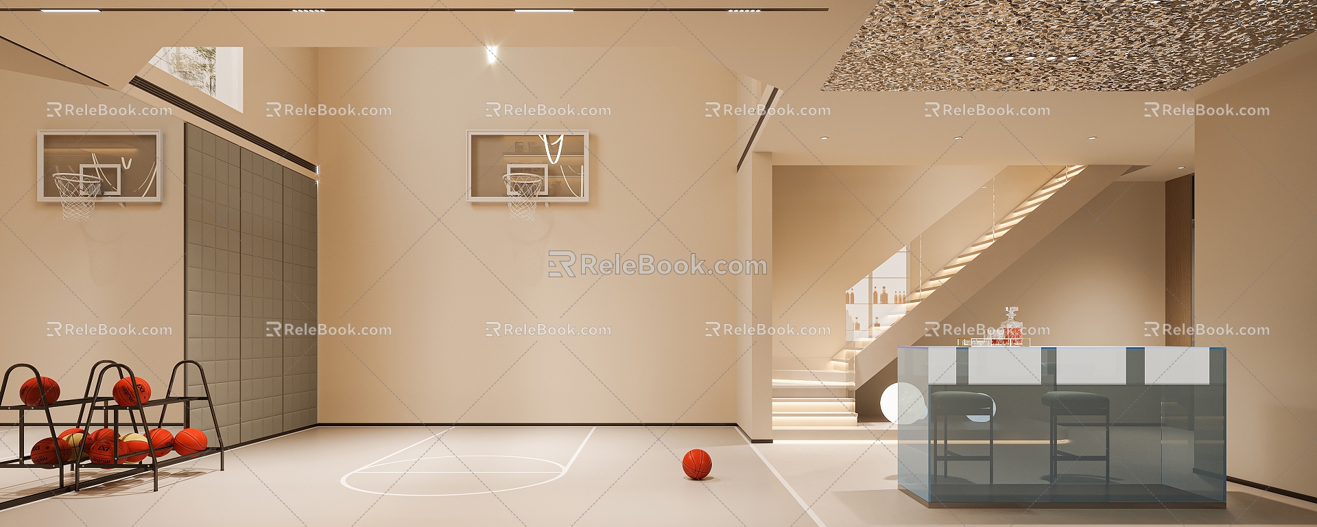 basketball court 3d model