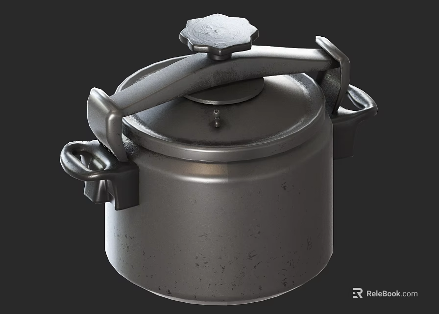 Durable Metal Cookware Pot With Lid And Handles For Kitchen Cooking 3d model 