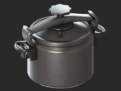 Durable Metal Cookware Pot With Lid And Handles For Kitchen Cooking 3d model