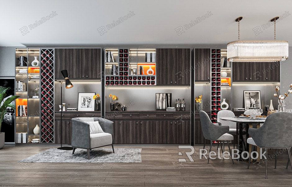 Light Luxury Dining Room Living Room model