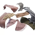 Assorted Soft Scarves In Various Colors With Fringed Edges And Striped Patterns