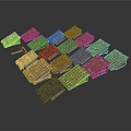 Building Roof Tiles Featuring Various Colors Different Materials And Textured Surfaces