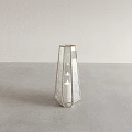 Modern Decorative Light with Gold Frame Glass Structure and Minimalist Candle Holder Design