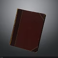 Vintage Hardcover Book With Red Cover And Brown Trim Against Dark Background