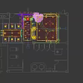 Luxurious SPA Sauna Interior with Golden Ceiling Circular Lights Floral Mural Green Plants and Hot Spring Pool