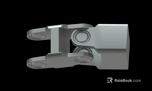 Silver Mechanical Joint Component With Circular Holes And Linkage Structure 3d model 