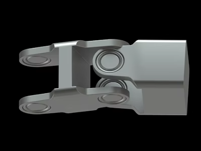 Silver Mechanical Joint Component With Circular Holes And Linkage Structure 3d model