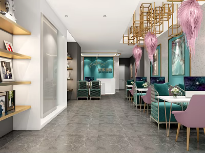 Elegant Bridal Wedding Dress Shop Interior With Gown Displays And Comfortable Fitting Area 3d model