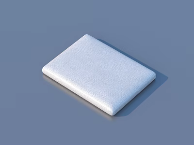 Soft White Square Textured Seat Pad For Daily Household Comfort Use 3d model