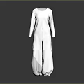 Minimalist White Long Sleeve Loose Top And Matching Pants Casual Outfit Design