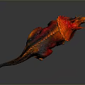 Colorful Triceratops Dinosaur Toy With Vibrant Red Orange And Blue Details
