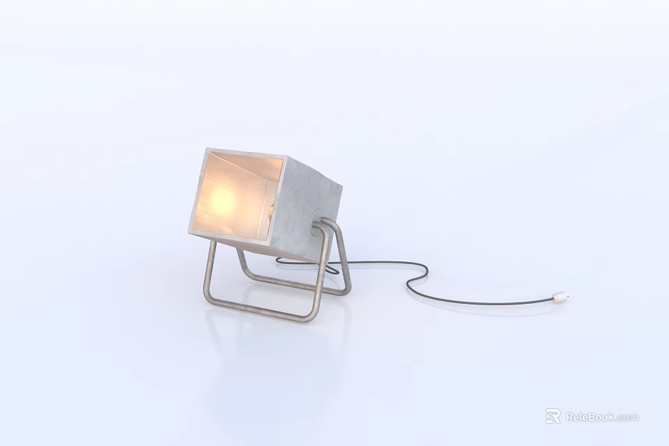 Square Gray Downlight Spotlight With Metal Stand And Bright Illumination 3d model 