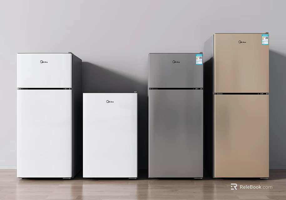 Midea Refrigerators and Freezers with Various Colors Different Sizes and Upright Designs 3d model 