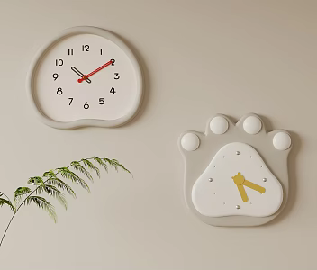 Cream wind clock wall clock wall decoration 3d model