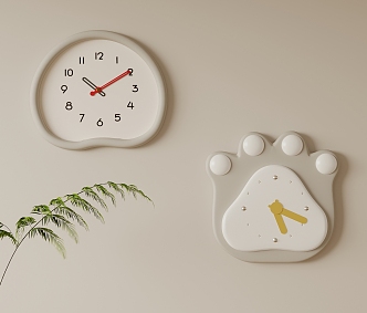 Cream wind clock wall clock wall decoration 3d model