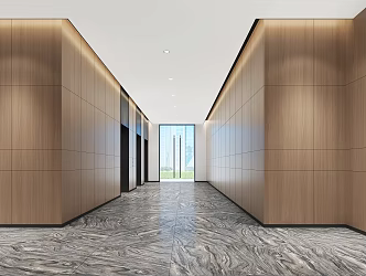 modern elevator hall 3d model