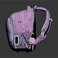 Cute Pink Backpack Design With Lion Pattern And Floral Decorations