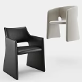 Modern Black And White Dining Chairs With Stylish Leather Upholstery Design