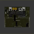 Military Weapon Control Console With Green Metal Body And Tactical Operation Panels