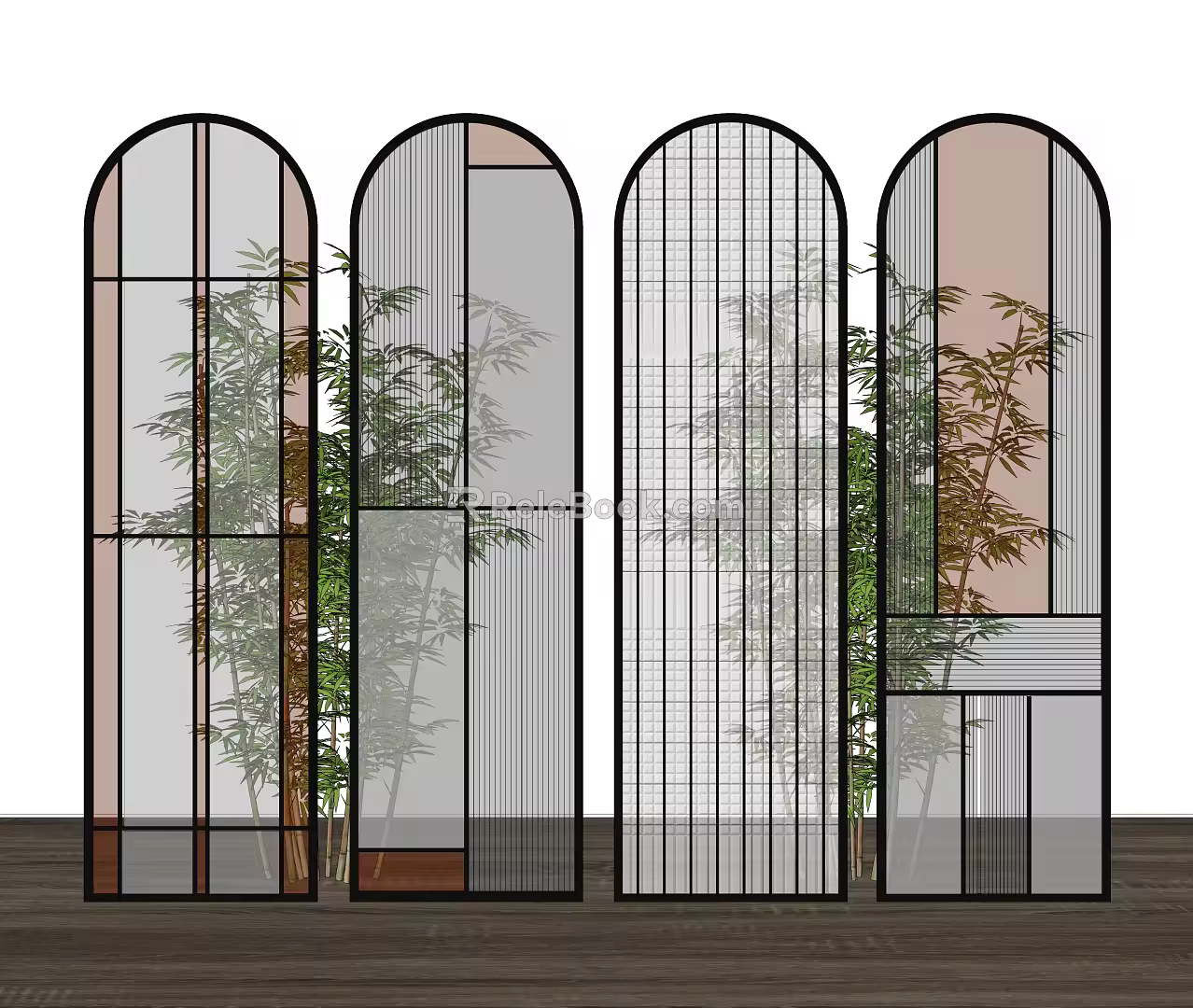 Modern partition glass screen partition 3d model