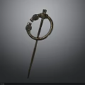 Decorative Metal Hairpin With Circular Top Design For Daily Life Use