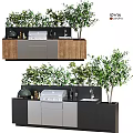 Modern Kitchen Appliances With Wooden Gray Cabinets Island Grill Sink And Olive Trees