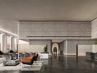 Modern Club Hall Reception Desk Club Rest Area Hotel Negotiation Area 3d model