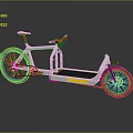 Modern White Tandem Bike With Yellow Accents And Sturdy Frame Design